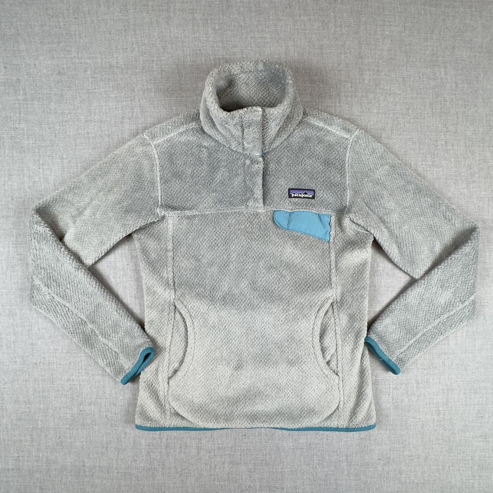 Patagonia Fleece‎ Pullover Womens XS Gray Re-Tool Snap-T Polartec Thermal